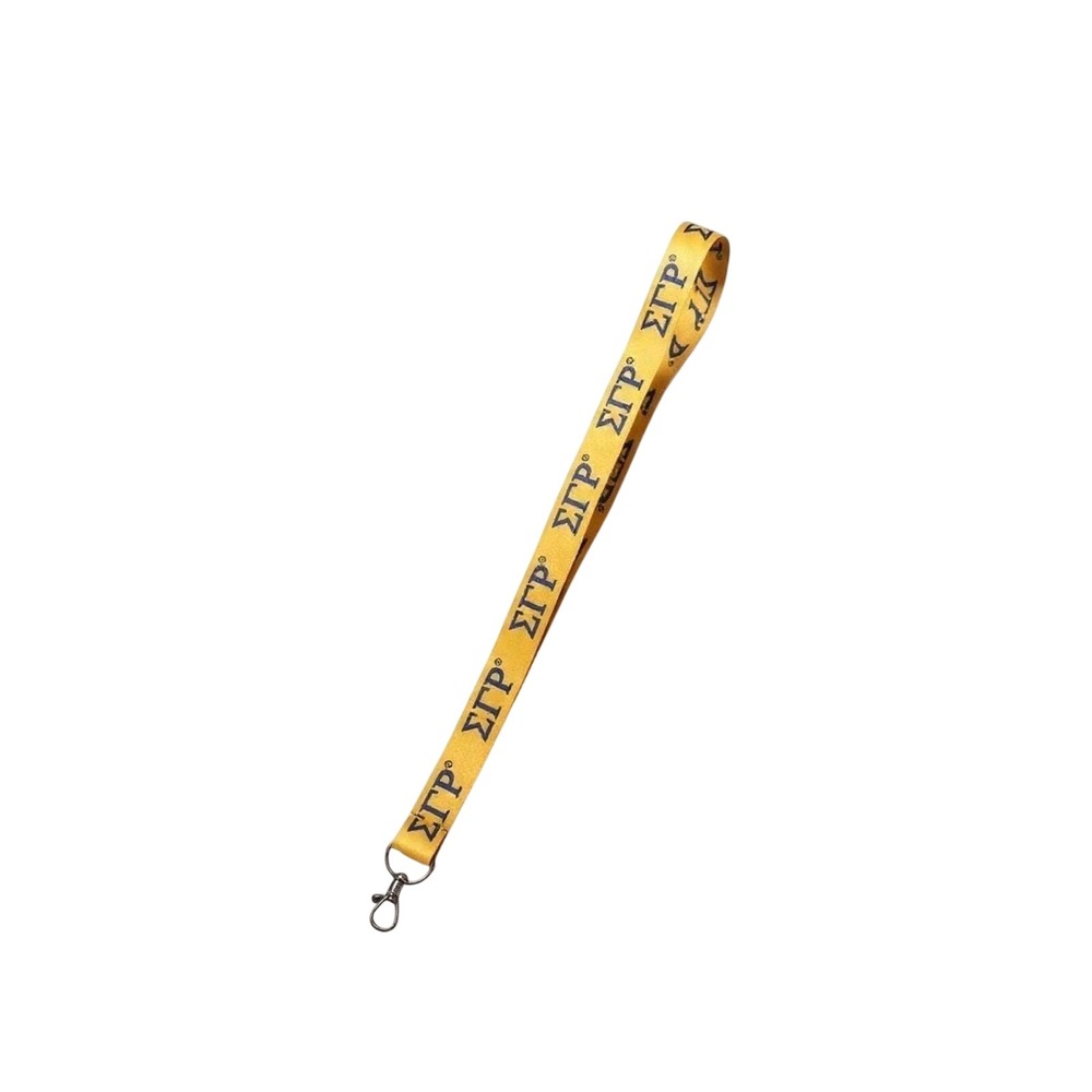 Sigma Gamma Rho Yellow Lanyard SGRho Greek Letter ID Badge Holder